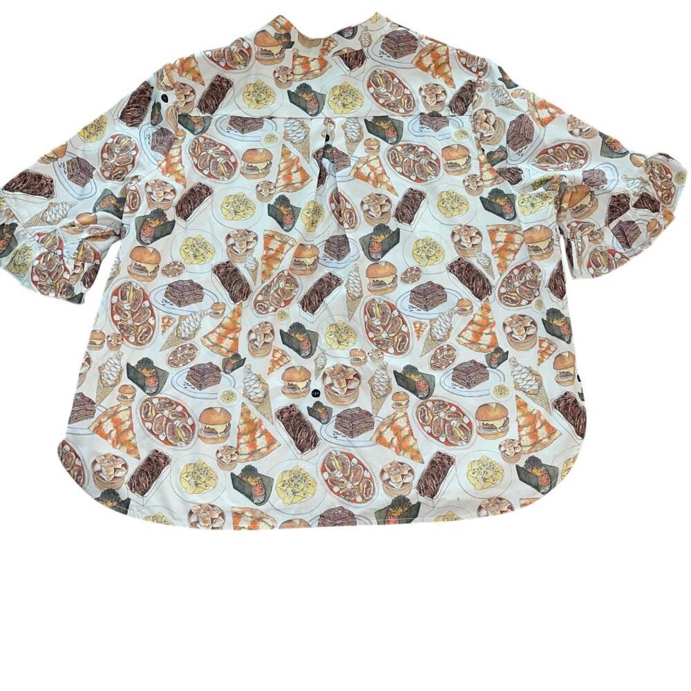 Cjw Womens Pajama Top Size 3XL Multicolor The Carboholic NYC Bites Pure Cotton - Picture 2 of 14